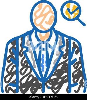 code vestimentaire étiquette de l'icône d'emploi d'entrevue illustration de griffonnage Illustration de Vecteur