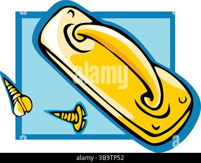 Illustration vectorielle en acier inoxydable Plastering Corner truelle construction en béton Plastering écumer outils de truelle isolés sur fond blanc Illustration de Vecteur