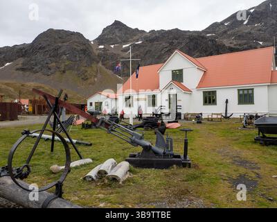Une vue du musée dans la station baleinière historique de Grytviken, Géorgie du Sud, vue le 23 décembre 2024. Banque D'Images