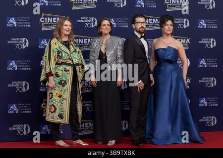 ITA : 70e David Di Donatello - tapis rouge Rome, Italie - 7 mai 2025 : les invités assistent au tapis rouge lors du 70e David Di Donatello aux Cinecitta Studios. Rome RM Italie Copyright : xGennaroxLeonardix Banque D'Images