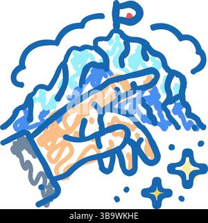 challenge yourself succes icon doodle illustration Illustration de Vecteur