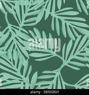 Motif vert feuille de palmier sans couture Illustration de Vecteur