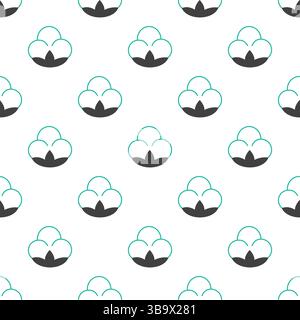 Motif vectoriel sans couture fleur de coton Illustration de Vecteur