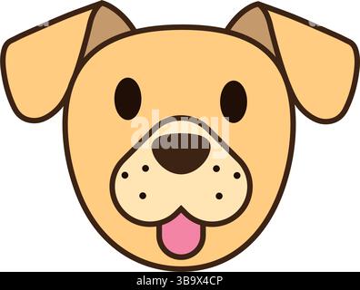 Dessin de chien illustration vectorielle Clipart EPS, visage de chien heureux isolé sur fond blanc Illustration de Vecteur