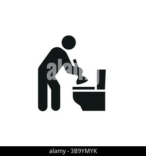 Icône de nettoyage des toilettes Illustration de Vecteur