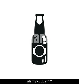 Icône bouteille de bière Illustration de Vecteur