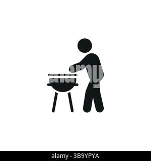 Icône homme gril Illustration de Vecteur