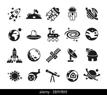 Espace Icons Set Illustration de Vecteur