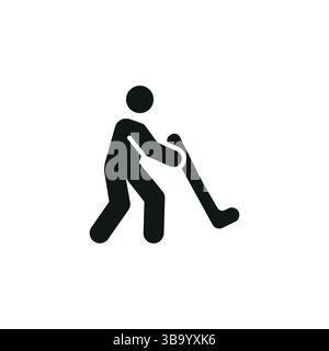Icône joueur de hockey Illustration de Vecteur