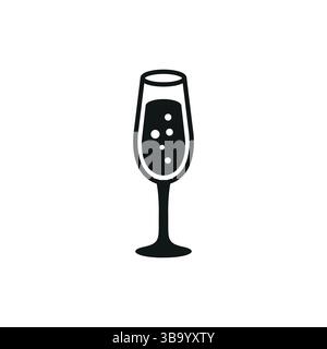 Icône du verre à champagne Illustration de Vecteur