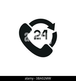 L'icône Support 24h/24 Illustration de Vecteur
