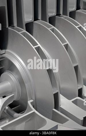 Structure interne d'une pompe centrifuge. Fond industriel abstrait. Banque D'Images