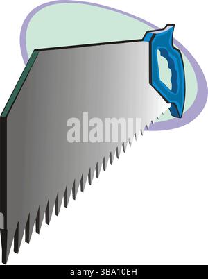 Une illustration vectorielle abstraite montre scie à main isométrique avec illustration vectorielle d'icône de poignée dans le style de dessin animé Illustration de Vecteur