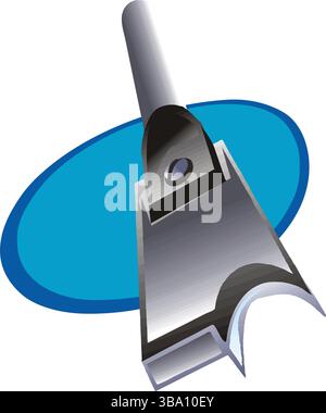 Une illustration vectorielle abstraite montre un outil Woodworking Drawknife pour les travaux de menuiserie dans le style de dessin animé Illustration de Vecteur