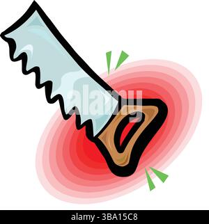 Une illustration vectorielle abstraite montre scie à main isométrique avec illustration vectorielle d'icône de poignée dans le style de dessin animé Illustration de Vecteur