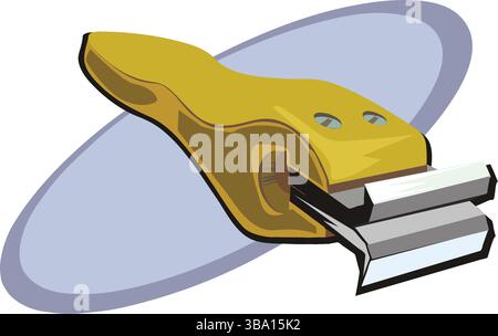 Une illustration vectorielle abstraite montre un outil de charpentier pour les travaux de menuiserie dans le style de dessin animé Illustration de Vecteur