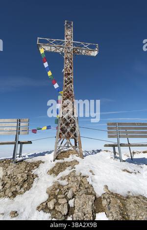 Fantastique circuit en raquettes sur la Hochgrat à Nagelfluhkette à Allgau, en Bavière Banque D'Images