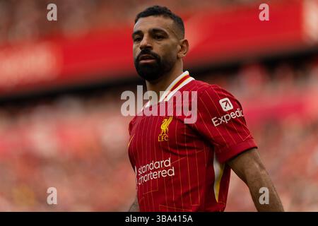 Anfield, Liverpool le dimanche 11 mai 2025. Mohamed Salah de Liverpool est vu lors du match de premier League entre Liverpool et Arsenal à Anfield, Liverpool le dimanche 11 mai 2025. (Photo : Steven Halliwell | mi News) crédit : MI News & Sport /Alamy Live News Banque D'Images