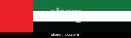 Drapeau des Émirats arabes Unis. Illustration vectorielle numérique longue bannière drapeau des Émirats arabes Unis. Illustration de Vecteur