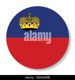 Drapeau du Liechtenstein. Liechtenstein Circle flag logo icône d'illustration vectorielle d'ordinateur. Illustration de Vecteur
