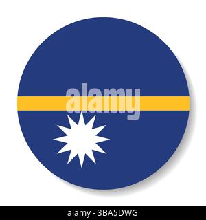 Drapeau de Nauru. Nauru Circle flag logo icône d'illustration vectorielle d'ordinateur. Illustration de Vecteur