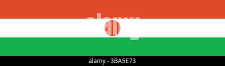 Drapeau du Niger. Illustration vectorielle numérique longue bannière du Niger. Illustration de Vecteur