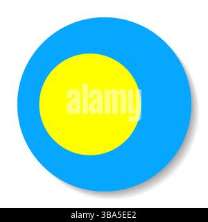 Drapeau de Palau. Palau Circle flag logo icône d'illustration vectorielle d'ordinateur. Illustration de Vecteur