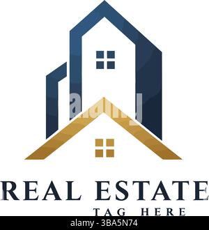 Design minimaliste du logo de la maison Illustration de Vecteur