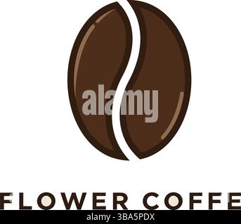 Logo Coffee Bean avec typographie en gras Illustration de Vecteur