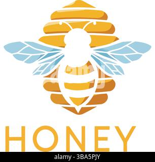 Logo Honey Bee – marque ludique et biologique Illustration de Vecteur