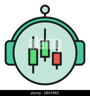 Concept de vecteur de Trading Bot de crypto-monnaie icône ou symbole coloré rond Illustration de Vecteur
