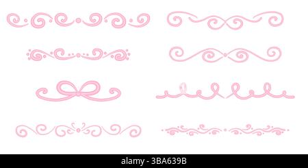 Élégants séparateurs calligraphiques vintage avec des fleurs dessinées à la main et des séparateurs de texte ornementaux pour les certificats d'invitation et les cartes de voeux Illustration de Vecteur