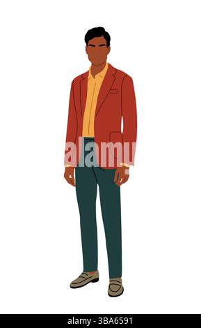 Vecteur élégant de caractère d'homme d'affaires sur blanc Illustration de Vecteur