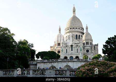 Paris (France) : la Basilique du Sacré-Cœur (« basilique du Sacré-coeur de Montmartre ») Banque D'Images