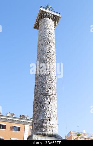 Colonna di Marco Aurelio, Piazza di Colonna, Rome, Italie Banque D'Images