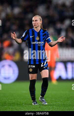 Turin, Italie. 10 mai 2025. Inter' Henrietta Csiszar pendant le match de Serie A féminin entre la Juventus et l'Inter au stade Allianz de Turin, Italie - samedi 10 mai 2025. (Photo de Nicolo Campo/LaPresse ) crédit : LaPresse/Alamy Live News Banque D'Images