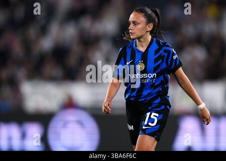 Turin, Italie. 10 mai 2025. Inter' Annamaria Serturini lors du match de Serie A féminin entre la Juventus et l'Inter au stade Allianz de Turin, Italie - samedi 10 mai 2025. (Photo de Nicolo Campo/LaPresse ) crédit : LaPresse/Alamy Live News Banque D'Images