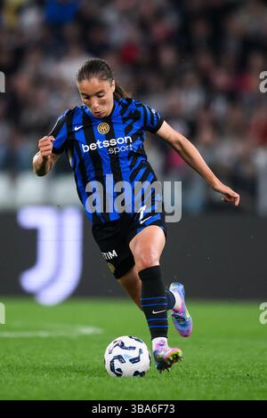 Turin, Italie. 10 mai 2025. Inter' Haley Bugeja pendant le match de football féminin Serie A entre la Juventus et l'Inter au stade Allianz de Turin, Italie - samedi 10 mai 2025. (Photo de Nicolo Campo/LaPresse ) crédit : LaPresse/Alamy Live News Banque D'Images
