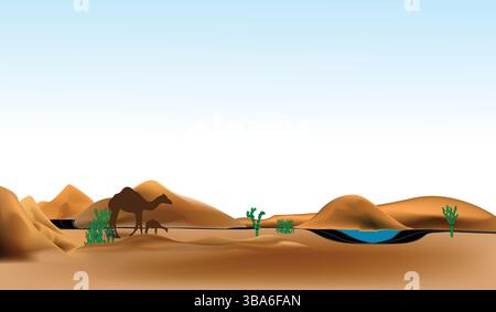 Cartoon Desert Road menant à Canyon Stock illustration Desert Area, Mountain, Winding Road, Canyon. Illustration de Vecteur