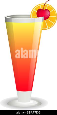 Cocktail au lever du soleil à la tequila. Illustration vectorielle isolée. Illustration de Vecteur
