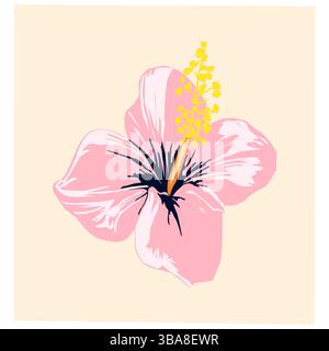 Illustration vectorielle de fleur d'hibiscus. Illustration de Vecteur