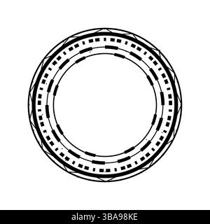 Cadre de cercle numérique isolé sur fond blanc Banque D'Images