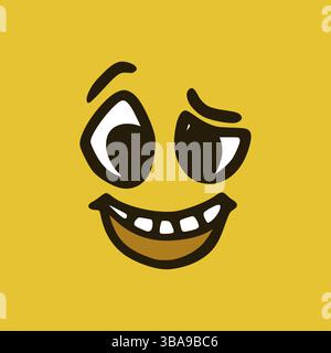 Expressions faciales de dessins animés. Doodle personnages bouche et yeux illustration Banque D'Images