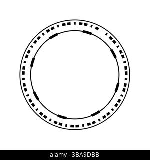 Cadre de cercle numérique isolé sur fond blanc Banque D'Images
