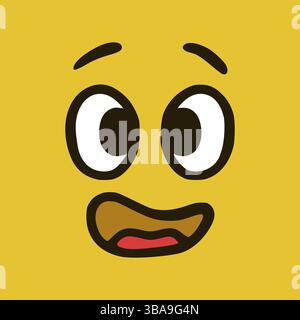 Face refoulée. Expressions faciales de dessins animés. Doodle personnages bouche et yeux illustration Banque D'Images