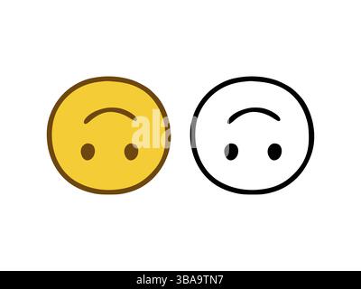 Happy face Emoticon im Doodle-Stil isoliert auf weissem Hintergrund Banque D'Images