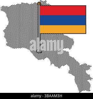 Carte Arménie avec drapeau. Illustration vectorielle Illustration de Vecteur