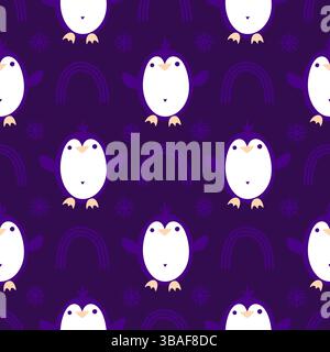 Motif de pingouin sans couture animaux de Noël pour l'emballage du papier et des tissus et des draps et des vêtements pour enfants imprimés et emballage du nouvel an et pac d'hiver Noel Banque D'Images