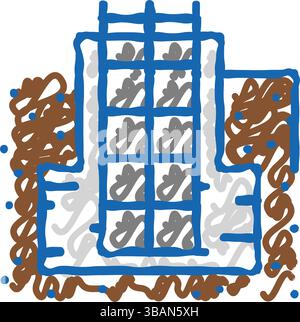 icône de structure de bâtiment de fondation doodle illustration Illustration de Vecteur