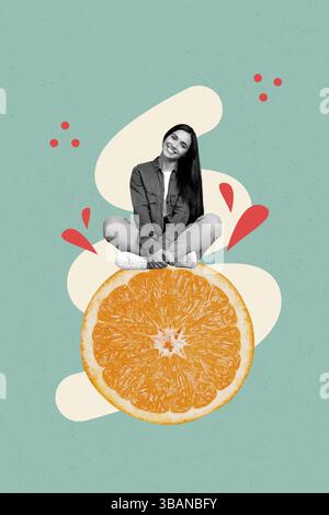 Collage de personne surprise joyeuse avec fond lumineux et lettres de célébration de fête d'anniversaire cadeaux fleurs cadeaux Banque D'Images